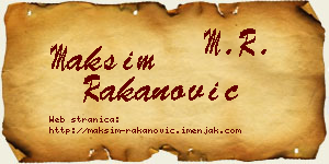 Maksim Rakanović vizit kartica